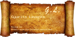 Gyurits Levente névjegykártya